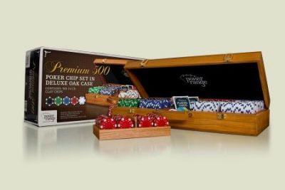 Poker - Coffret en bois deluxe avec 500 jetons extra lourd