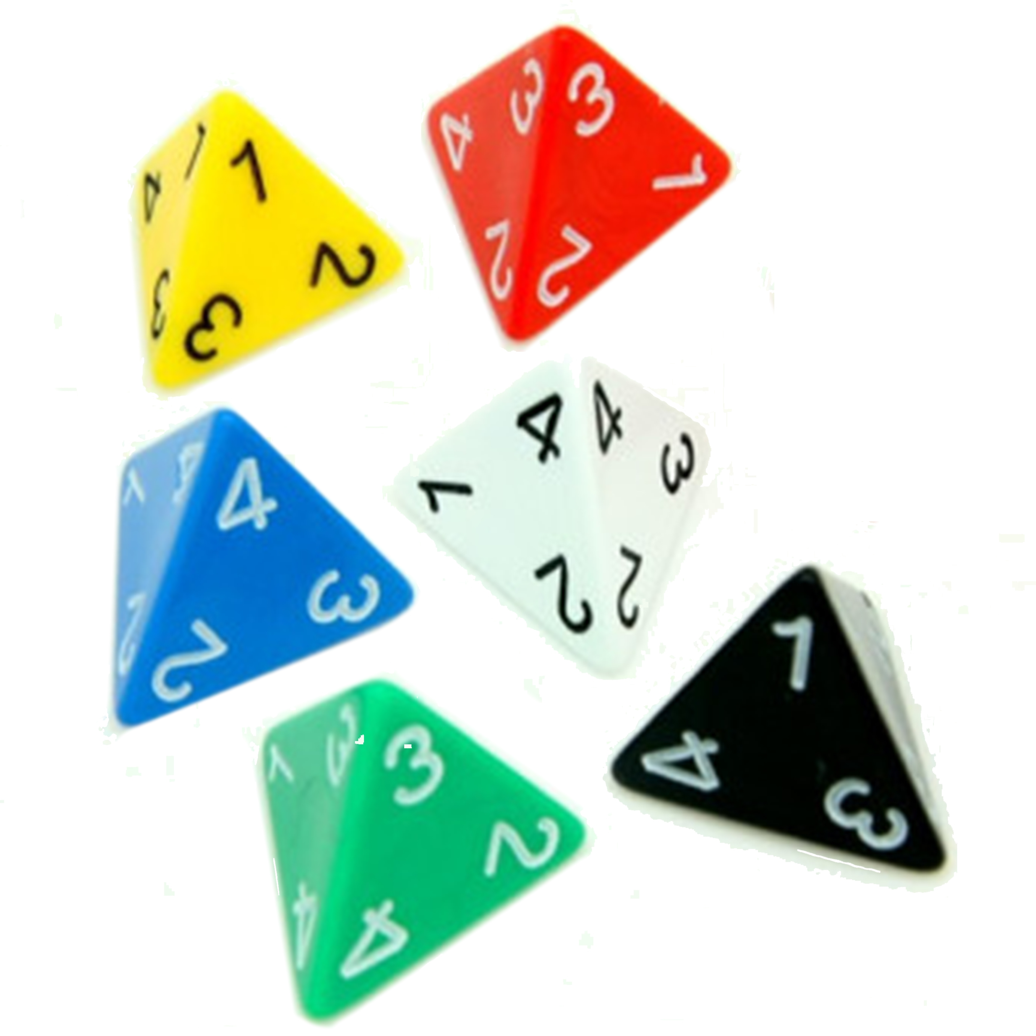 1 Dé à l'unité - Pyramide - JUMBO - 30mm - Couleur selon Stock
