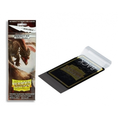 100 pochettes - Perfect Fit Sealable Sleeves - Smoke