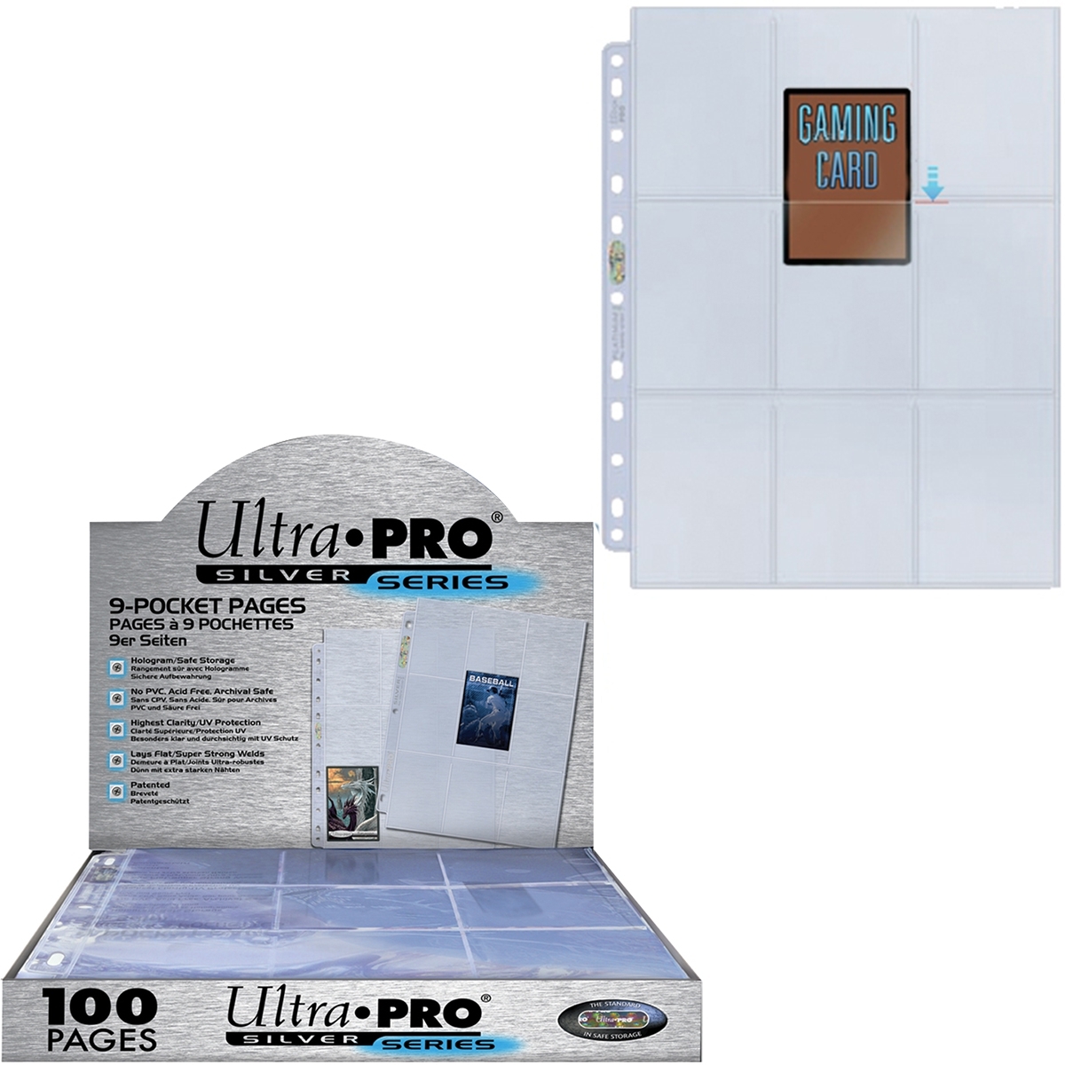 Boite contenant 100 pages de classeur Ultra Pro qualité Platinum