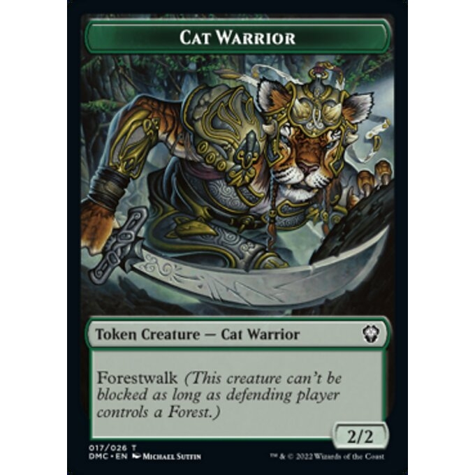 Token/jeton - Dominaria Uni - 17/26 Chat et guerrier