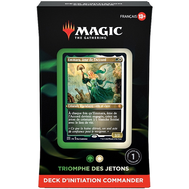 Wizards of the Coast - Magic the Gathering - Deck - Deck d'initiation -  Commander - Triomphe des jetons (vert-blanc) (Français)