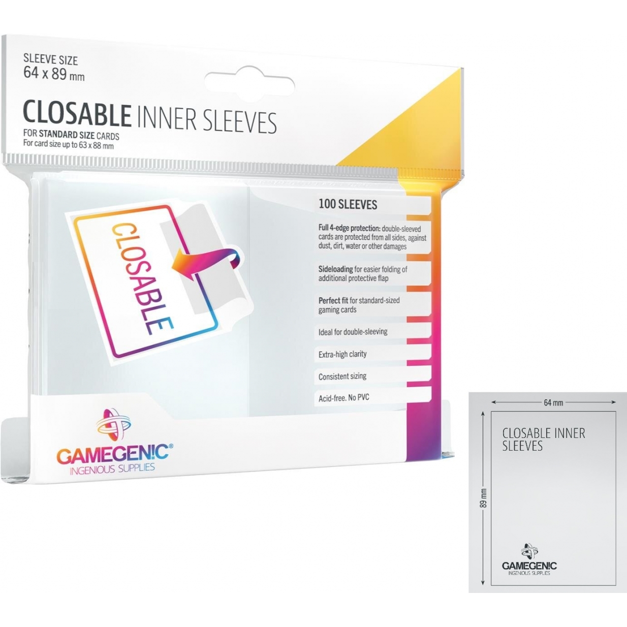 Pack 100 - Perfect Fit - Closable Inner Sleeves Sideloader