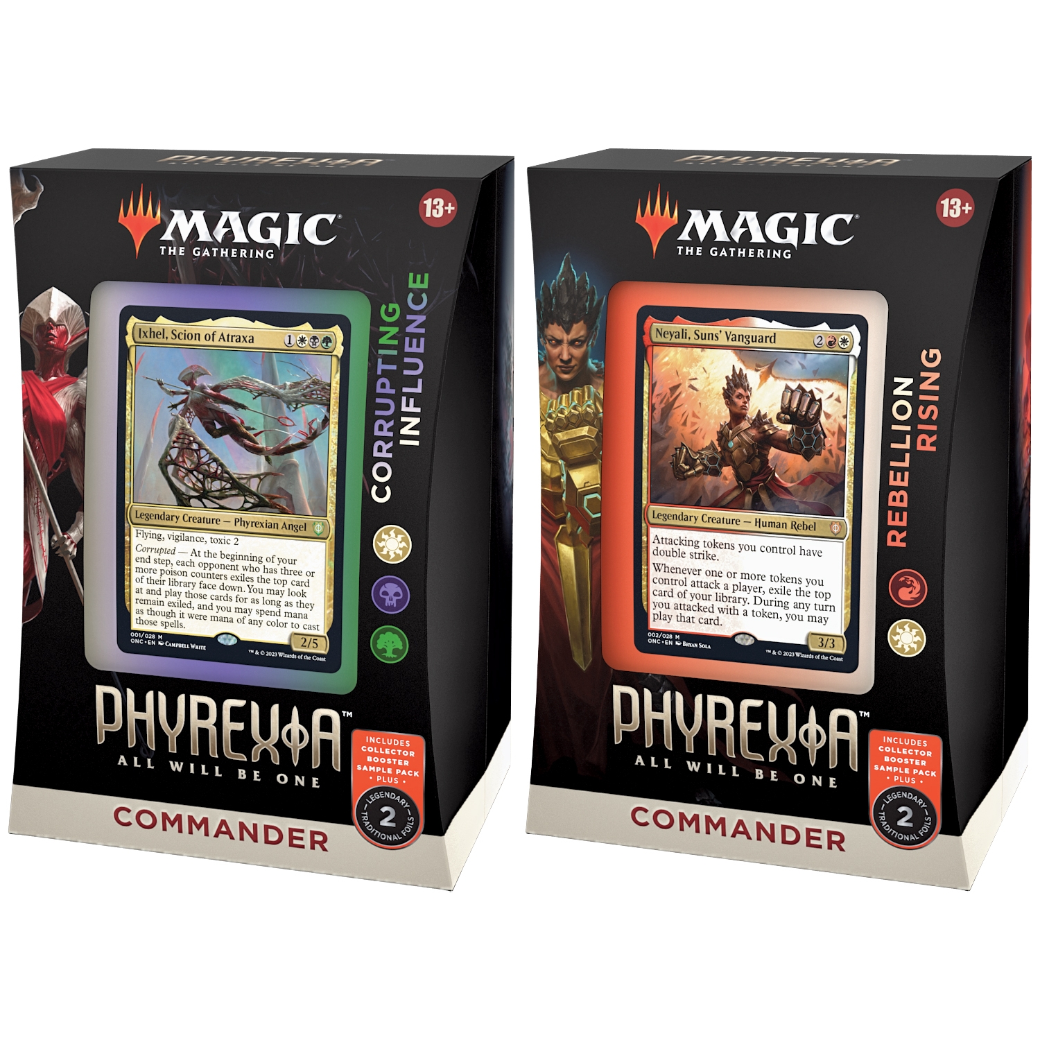 Wizards of the Coast - Magic the Gathering - Deck - Tous Phyrexians  (Phyrexia: All Will Be One) - Commander - Lot de 2 différents (Anglais)