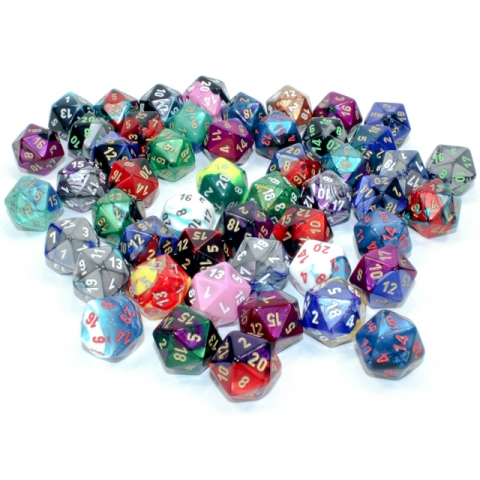 1 Random Gemini Polyhedral d20 Dice - Dé à 20 Faces aléatoire à l'unité - CHESSEX