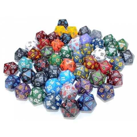 1 Random Speckled Polyhedral d20 Dice - Dé à 20 Faces aléatoire à l'unité - CHESSEX