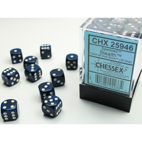 Boite de 36 dés à 6 faces - Stealth - CHESSEX