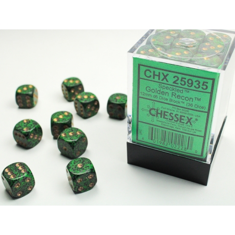 Boite de 36 dés à 6 faces - Golden Recon  - CHESSEX