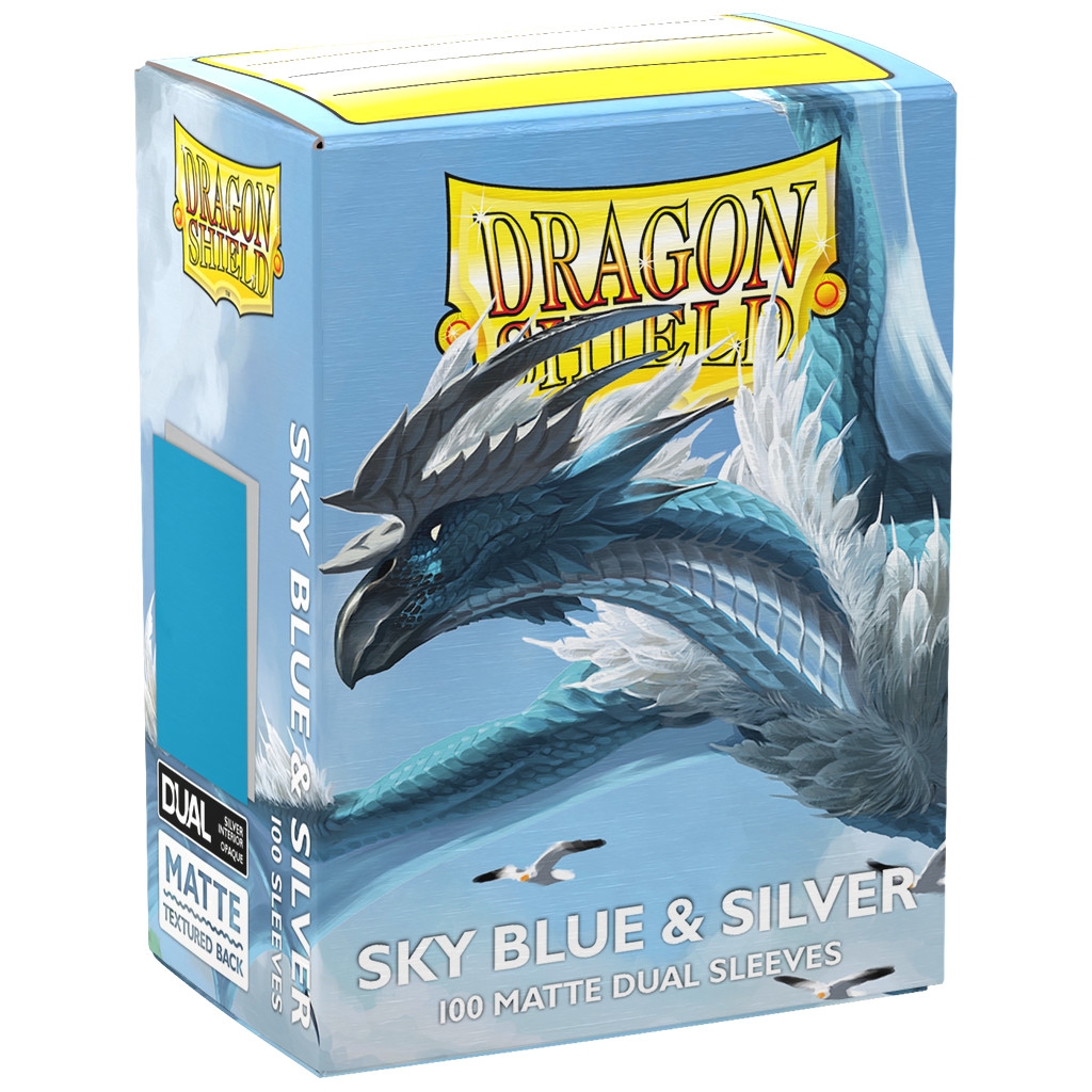 100 Pochettes - DUAL MATTE : Sky Blue / Silver