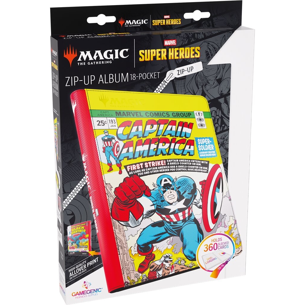 Marvel Super Heroes - Zip Binder - 20 pages - 18 pochettes - Captain America