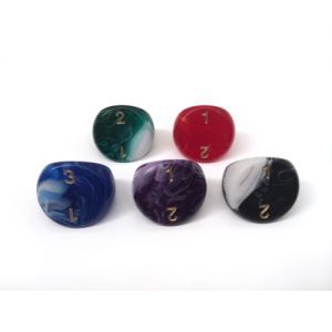 Dés  Dé à 3 Faces - 16mm (couleurs selon stock)