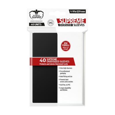 Protèges Cartes 40 grandes pochettes - Sleeves Oversized - Noir