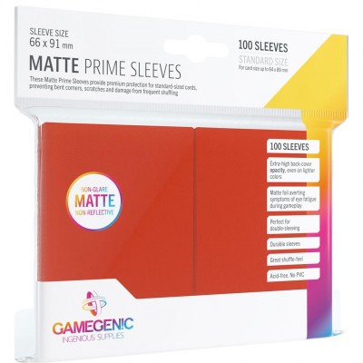 Protèges Cartes  100 Pochettes - Prime Matte - Rouge