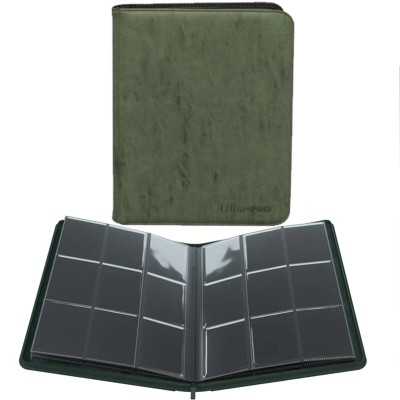 Portfolio A4 - Collection Premium - ZIPPERED SUEDE - 20 pages de 9 cases (360 cartes recto-verso) -  Emerald (Vert)