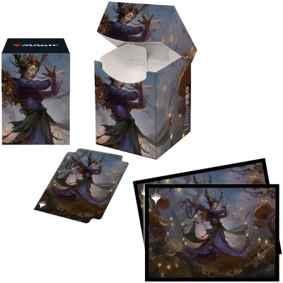 Boite de rangement illustrée Magic the Gathering Innistrad : chasse de minuit - Pack Commander - Deck Box 100+ avec Sleeves - Leinore, Autumn Sovereign
