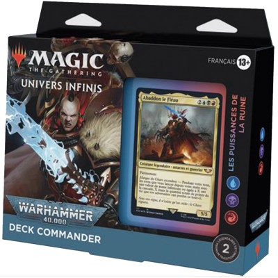 Deck Magic the Gathering Univers infinis Deck Commander Warhammer 40,000 - Les Puissances de la Ruine (bleu-noir-rouge)