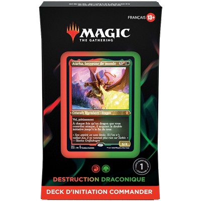 Deck Magic the Gathering Deck d'initiation - Commander - Destruction draconique (rouge-vert)