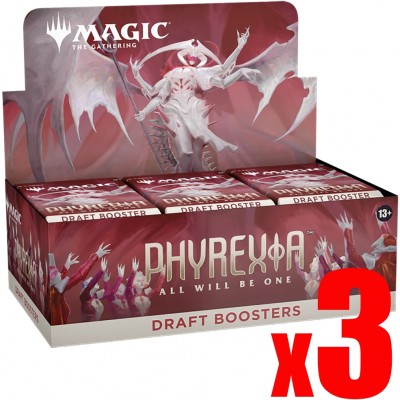 Boite de Boosters Magic the Gathering Tous Phyrexians (Phyrexia: All Will Be One) - 36 Boosters de draft - Lot de 3