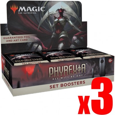 Boite de Boosters Magic the Gathering Tous Phyrexians (Phyrexia: All Will Be One) - 30 Boosters d'extension - Lot de 3