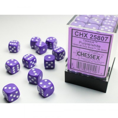 Dés Boite de 36 dés à 6 faces - Purple/White