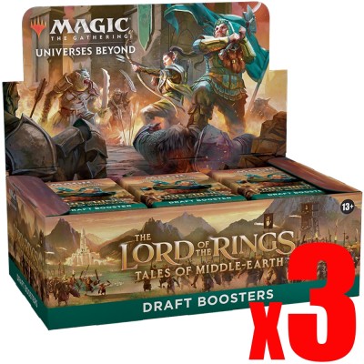 Boite de Boosters Magic the Gathering The Lord of the Rings : Tales of Middle-earth - 36 Boosters de draft - Lot de 3