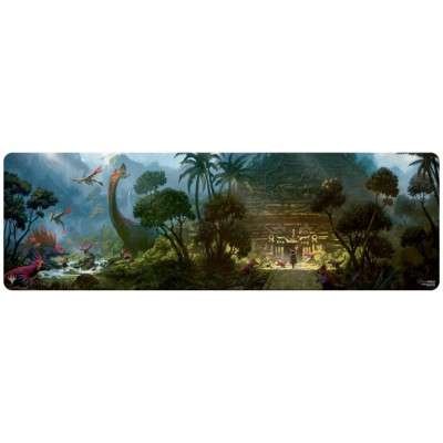 Tapis de Jeu Magic the Gathering Les Cavernes oubliées d'Ixalan - Grand Playmat - Dinosaur Temple - 230cm x 76cm (8 personnes)