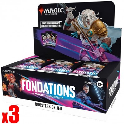 Boite de Boosters Fondations de Magic the gathering -  36 Boosters de Jeu - Lot de 3