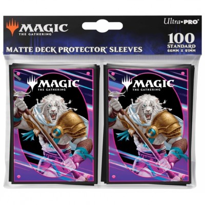 Protèges Cartes illustrées Fondations de Magic the gathering  - 100 Pochettes - Ajani