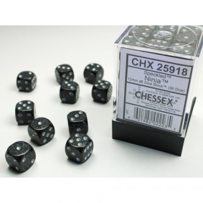 Dés  Boite de 36 dés à 6 faces - Ninja - CHESSEX