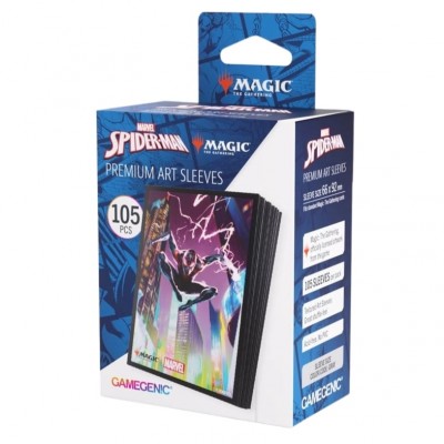 Boite de rangement illustrée Magic the Gathering Marvel Spider-Man - 105 sleeves illustrées : Miles Morales