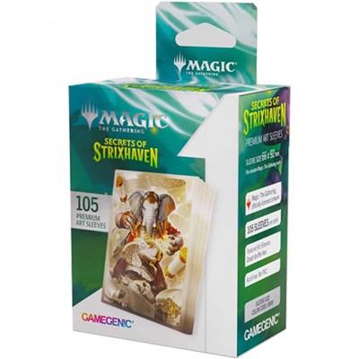 Protèges Cartes illustrées  Les secrets de Strixhaven - 105 sleeves illustrées : Quintorius, chasseur d'histoire