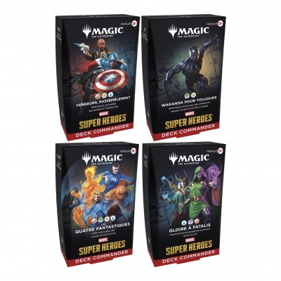 Deck Magic the Gathering Marvel Super Heroes - Commander - Lot de 4 différents
