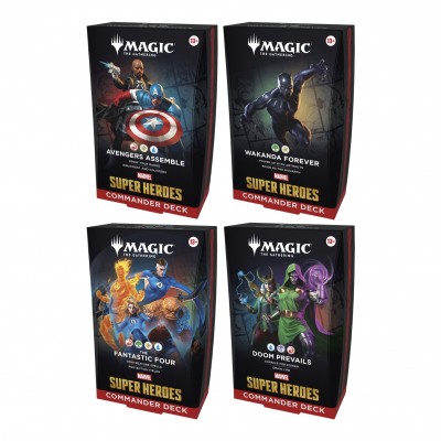 Deck Magic the Gathering Marvel Super Heroes -  Commander - Lot de 4 différents