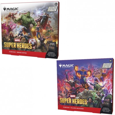 Coffret Magic the Gathering Marvel Super Heroes - Les 2 Coffrets scéniques - Heroes United & Villains Unleashed