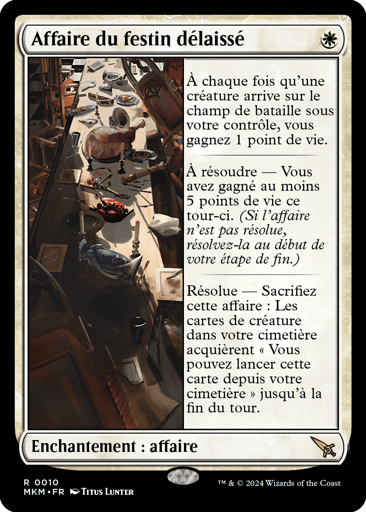 MagicCorporation Affaire du festin délaissé (Meurtres au manoir Karlov) Cartes à l