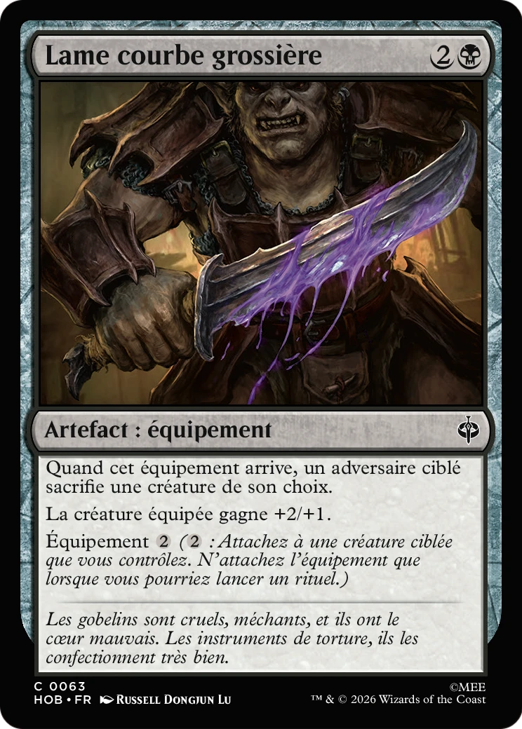 Lame courbe grossière