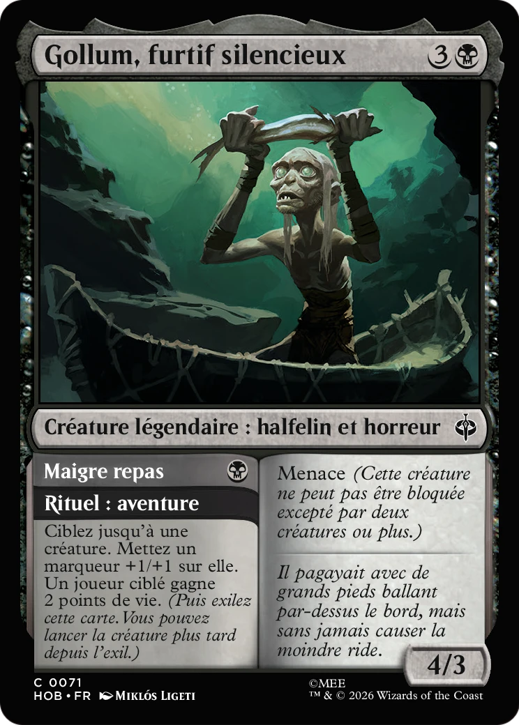 Gollum, furtif silencieux // Maigre repas