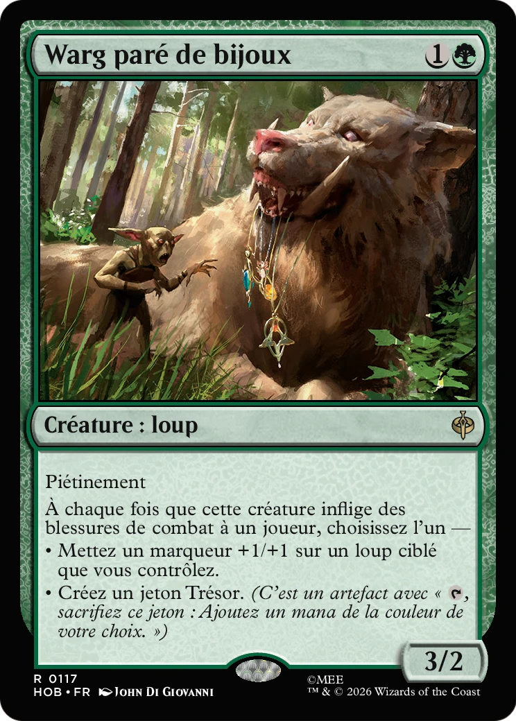 Warg paré de bijoux